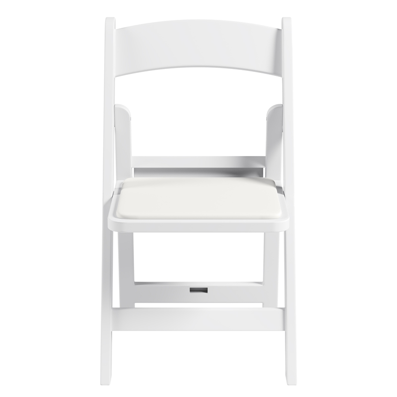 Techni Home 4-Pack White Resin Folding Chairs with Padded Seat