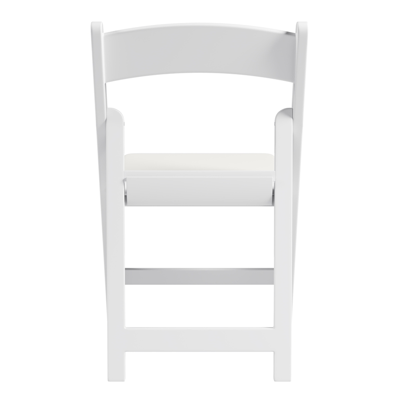Techni Home 4-Pack White Resin Folding Chairs with Padded Seat