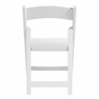 Techni Home 4-Pack White Resin Folding Chairs with Padded Seat