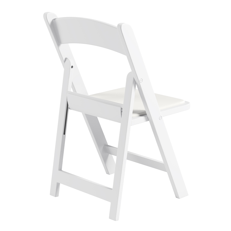 Techni Home 4-Pack White Resin Folding Chairs with Padded Seat