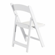 Techni Home 4-Pack White Resin Folding Chairs with Padded Seat