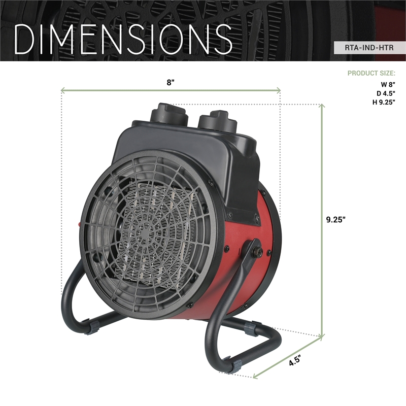 Techni Home 1500W Industrial Electric Heater with Ceramic Element