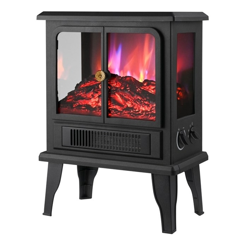 Techni Home 1500W Freestanding Electric Fireplace Heater with Flames