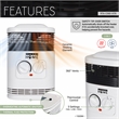 Techni Home 360degree Ceramic Space Heater with Adjustable Thermostat
