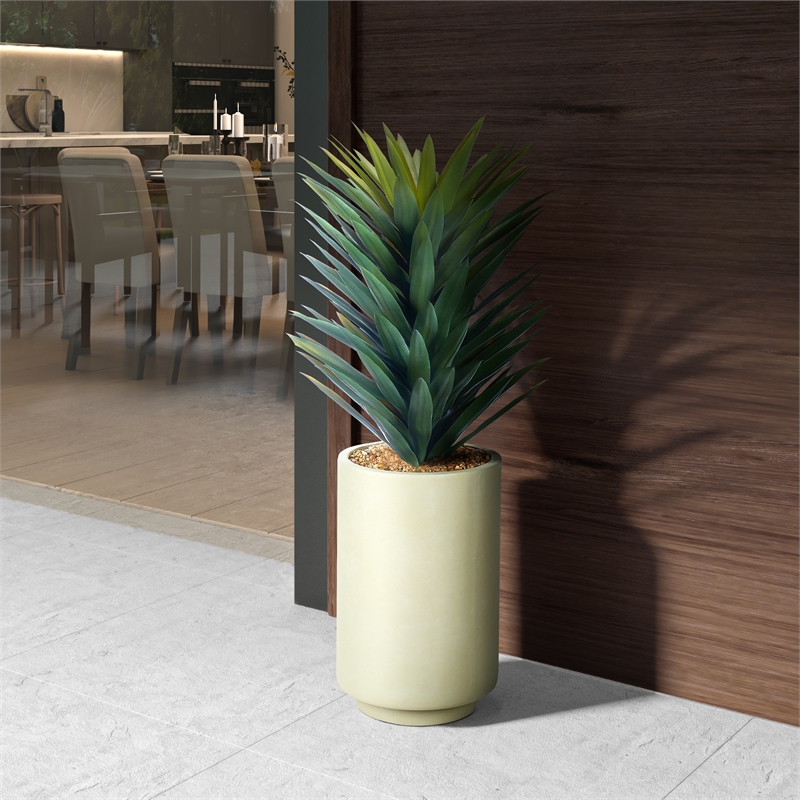 Small Agave Sisalana in Beige Rainey Vase