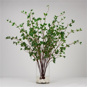 Real Touch Cherry Leaf Branches in Rowan Vase