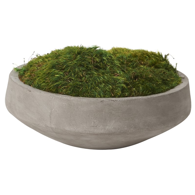 Preserved Mood Moss in Grey Newport Bowl