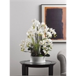 White Orchids in Round Ceramic Dish