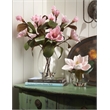 Pink Eva Magnolia Stem in Bevel Vase