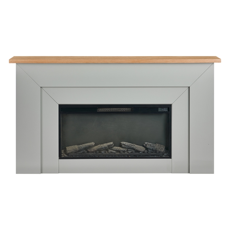 Modern Electric Fireplace Heater with Mantel Remote Control Realistic Flames