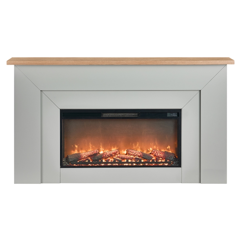 Modern Electric Fireplace Heater with Mantel Remote Control Realistic Flames