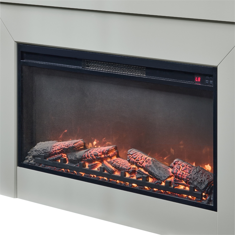 Modern Electric Fireplace Heater with Mantel Remote Control Realistic Flames