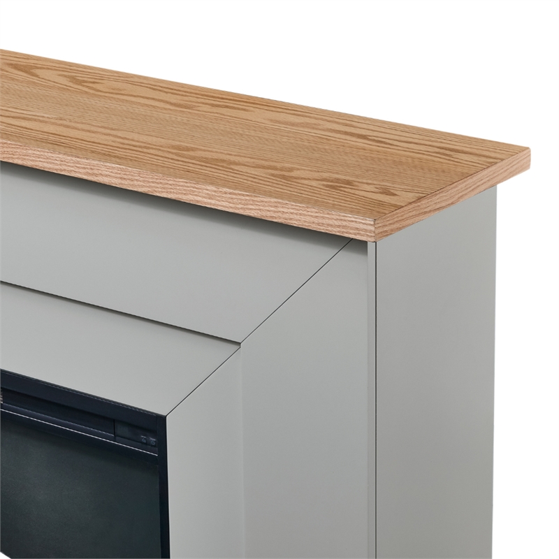 Modern Electric Fireplace Heater with Mantel Remote Control Realistic Flames