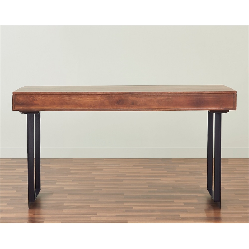 Glide 58-inch Office Writing Desk in Dark Walnut finish