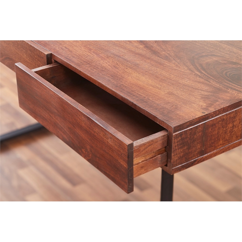 Glide 58-inch Office Writing Desk in Dark Walnut finish