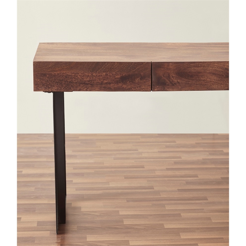 Glide 58-inch Office Writing Desk in Dark Walnut finish