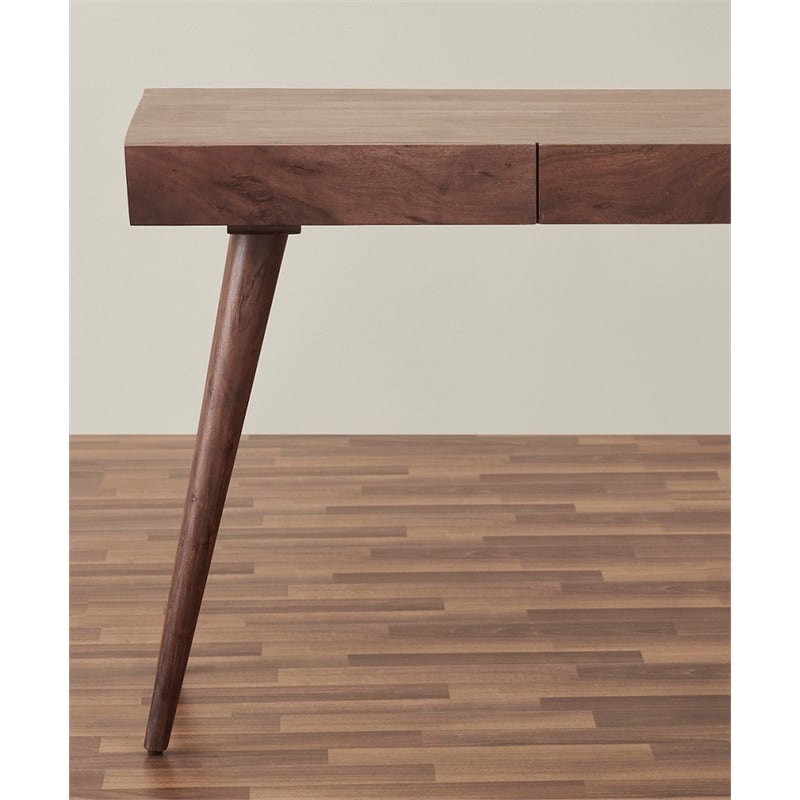 Pratt 39 inch Solid Wood Office Desk in Dark Walnut