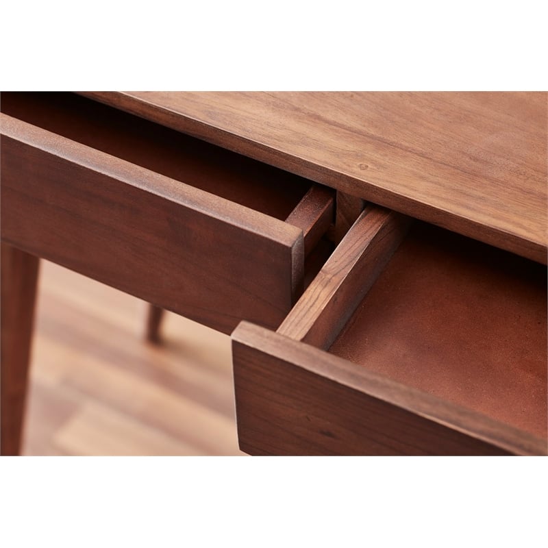 Pratt 39 inch Solid Wood Office Desk in Dark Walnut