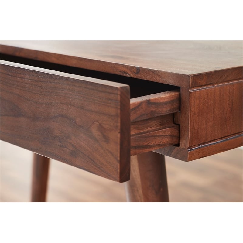 Pratt 39 inch Solid Wood Office Desk in Dark Walnut