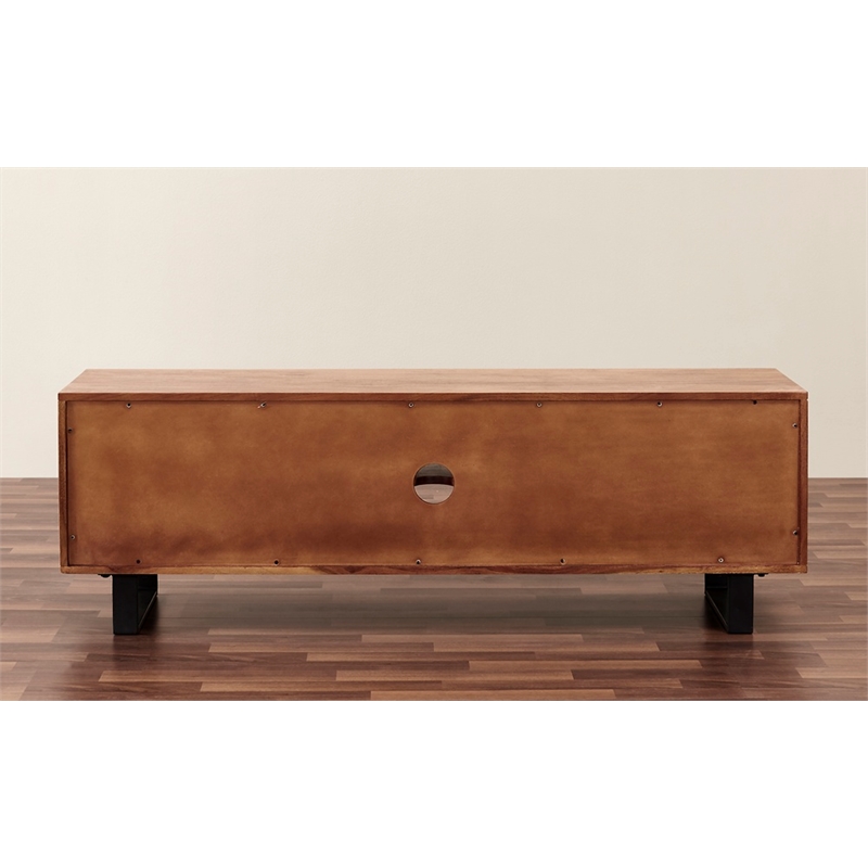 Linear Hardwood TV Stand with Storage for TV up to 63 inches