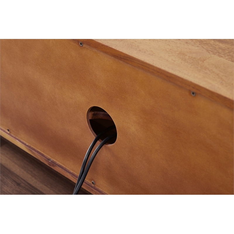 Linear Hardwood TV Stand with Storage for TV up to 63 inches