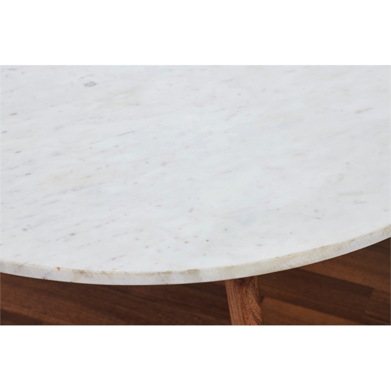 Nero white authentic marble round coffee table
