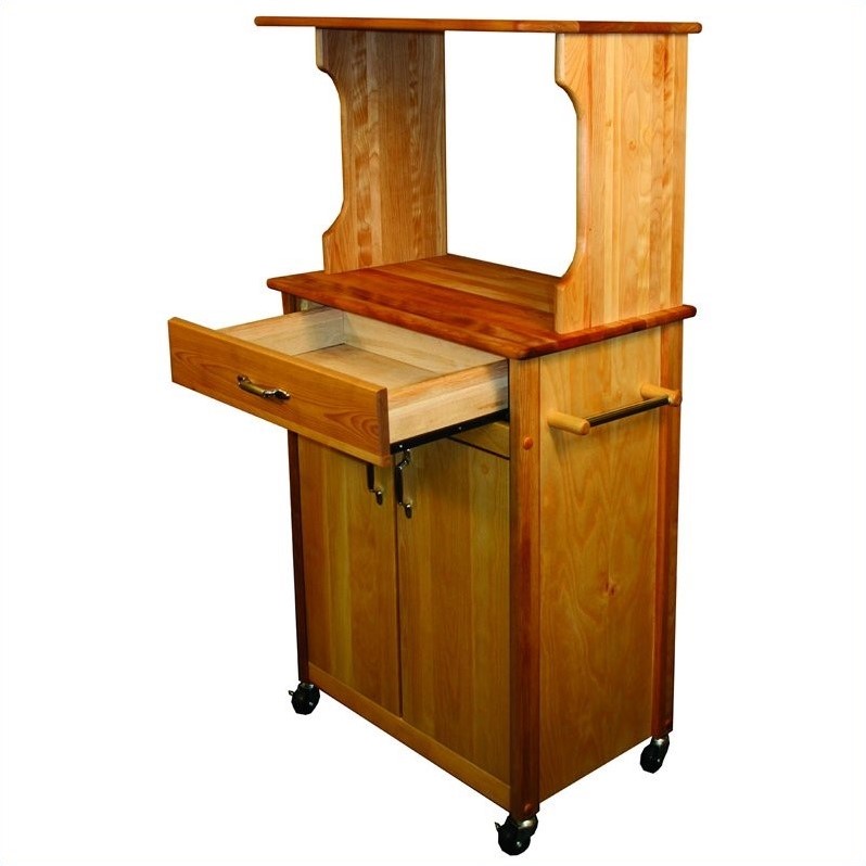 Catskill Craftsmen Microwave Wood Cart in Brown