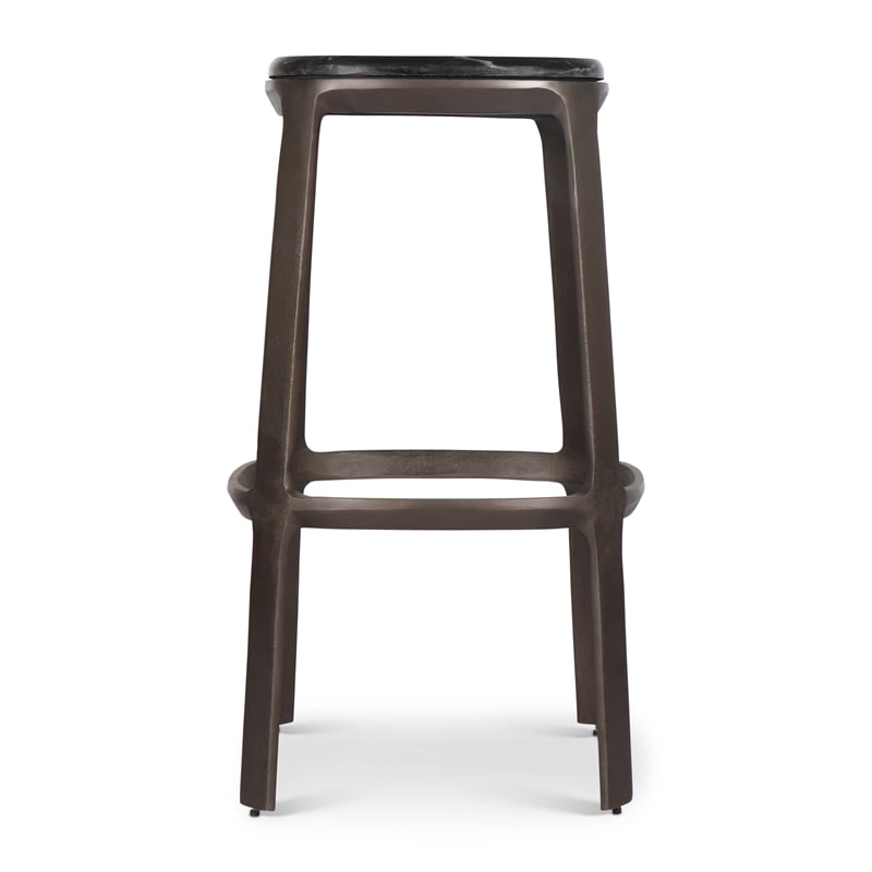 Urbia Marbelle Alfie Marble Bar Stool in Black/Bronze Finish