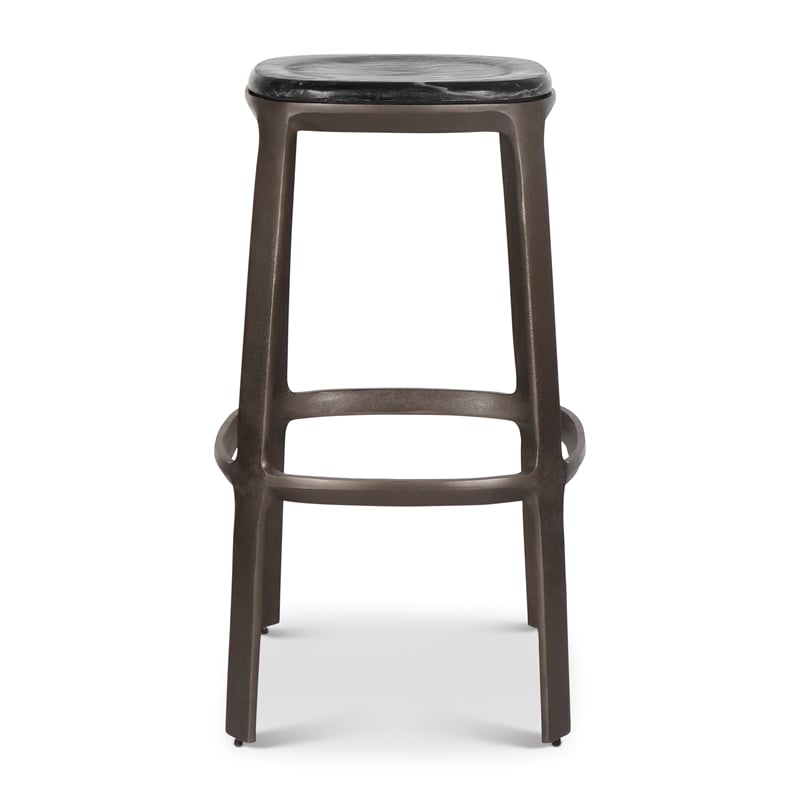 Urbia Marbelle Alfie Marble Bar Stool in Black/Bronze Finish