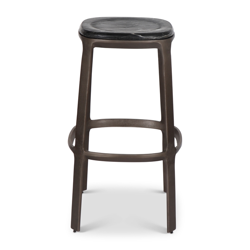 Urbia Marbelle Alfie Marble Bar Stool in Black/Bronze Finish