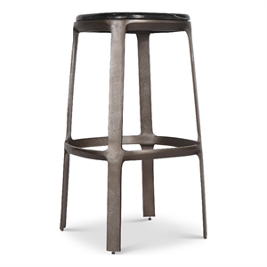Urbia Marbelle Alfie Marble Bar Stool in Black/Bronze Finish