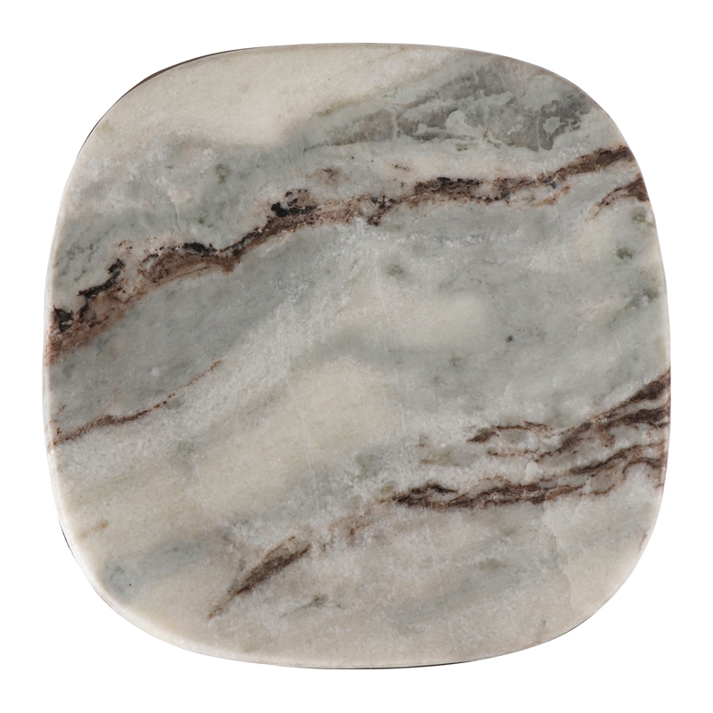 Urbia Marbelle Alfie Marble Bar Stool in Sand/Antique Nickel Finish