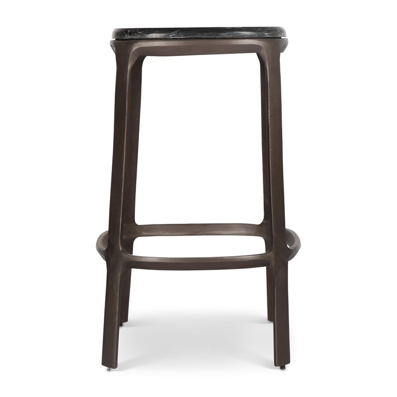 Urbia Marbelle Alfie Marble Counter Stool in Black/Bronze Finish