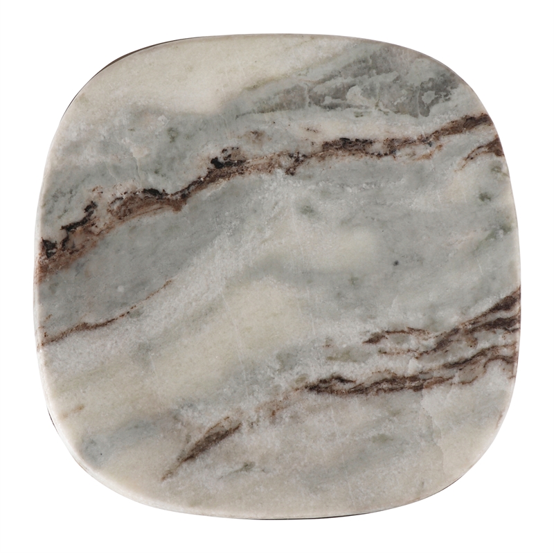 Urbia Marbelle Alfie Marble Counter Stool in Sand/Antique Nickel Finish