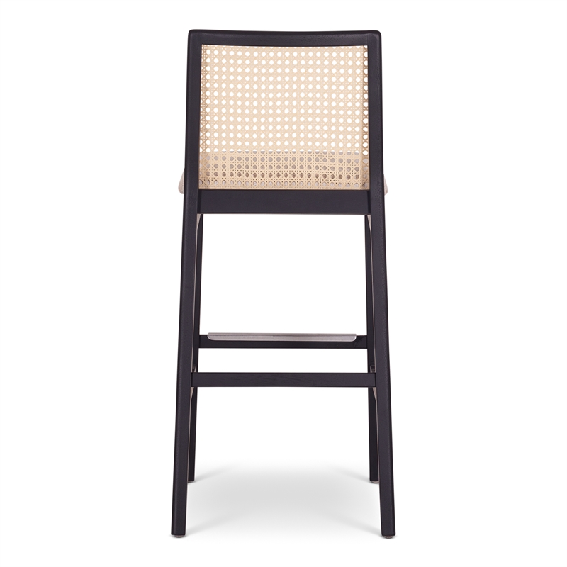 Urbia Modern Brazilian Nardia Cane Bar Stool in Medley Ivory Seat Ebano