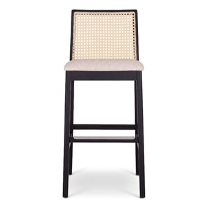 Urbia Modern Brazilian Nardia Cane Bar Stool in Medley Ivory Seat Ebano