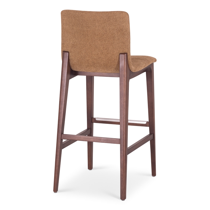 Urbia Modern Brazilian Godan Bar Stool in Jackpot Terracotta Seat Nogal Frame