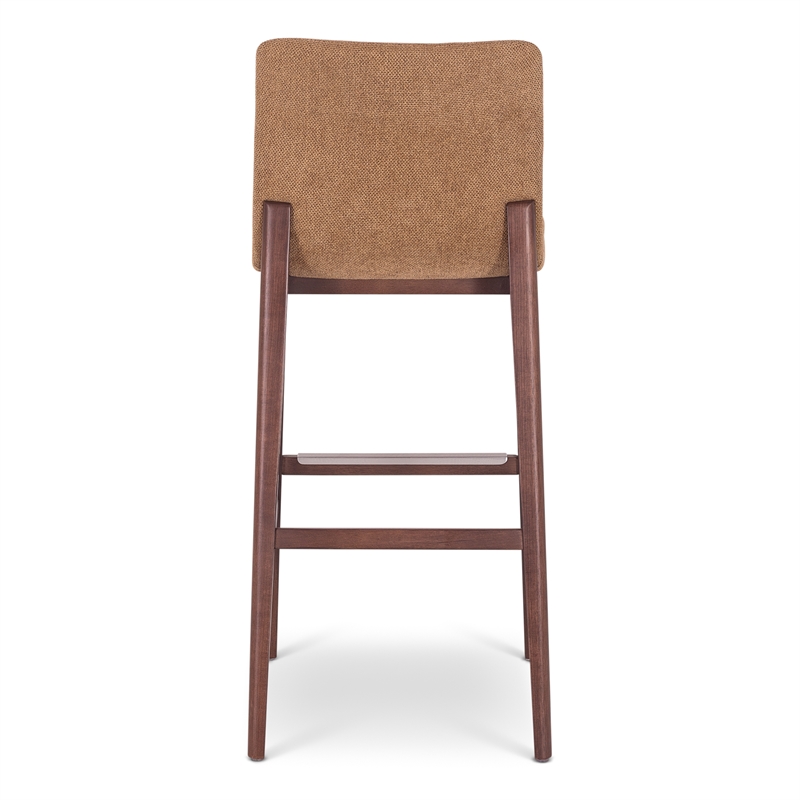 Urbia Modern Brazilian Godan Bar Stool in Jackpot Terracotta Seat Nogal Frame