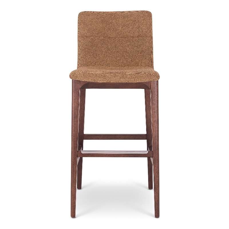 Urbia Modern Brazilian Godan Bar Stool in Jackpot Terracotta Seat Nogal Frame