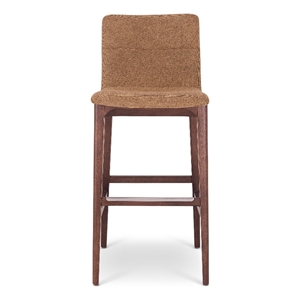 Urbia Modern Brazilian Godan Bar Stool in Jackpot Terracotta Seat Nogal Frame
