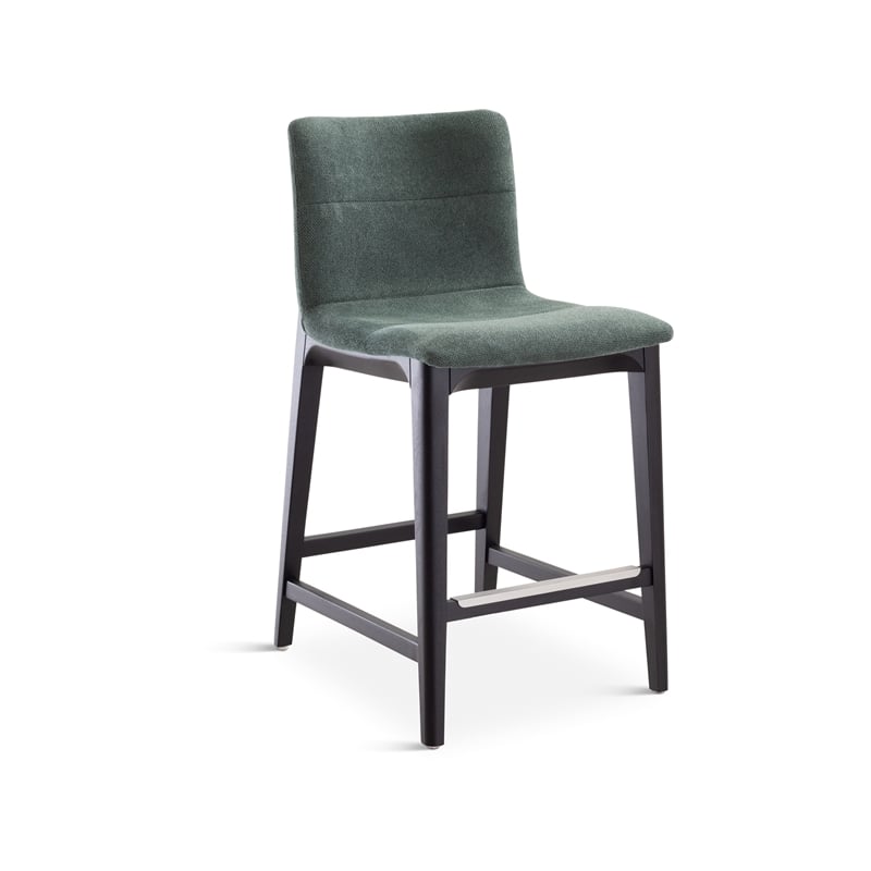 Urbia Modern Brazilian Godan Counter Stool in Jackpot Teal Seat Ebano Frame