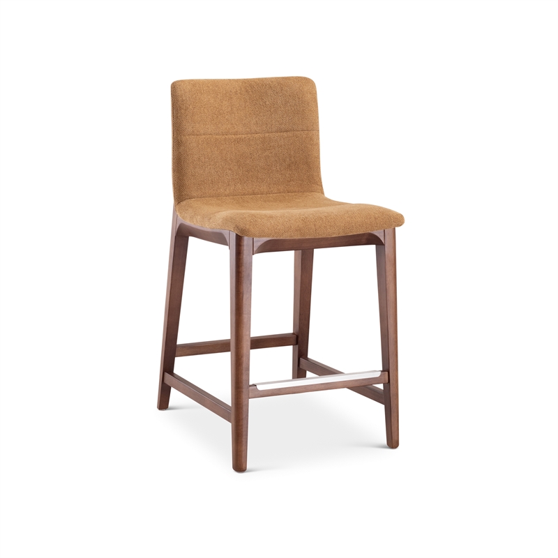 Urbia Modern Brazilian Godan Counter Stool in Terracotta Seat Nogal Frame