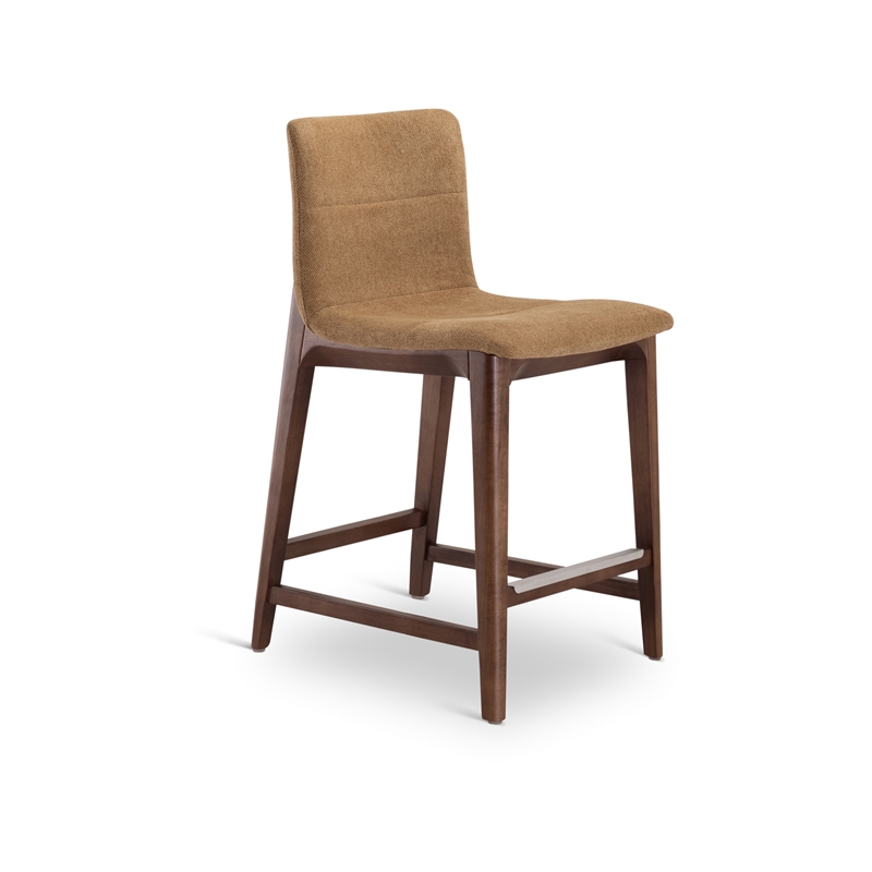 Urbia Modern Brazilian Godan Counter Stool in Terracotta Seat Nogal Frame
