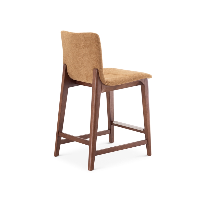 Urbia Modern Brazilian Godan Counter Stool in Terracotta Seat Nogal Frame