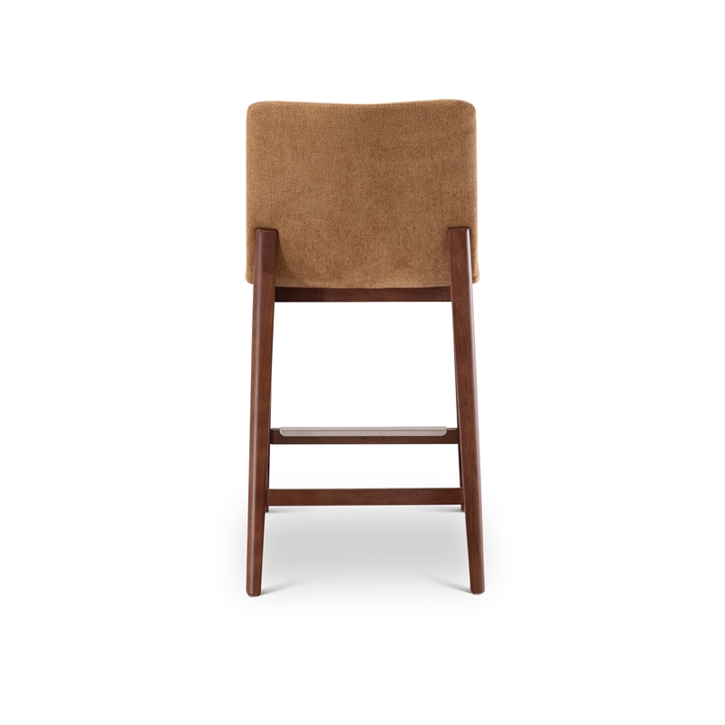 Urbia Modern Brazilian Godan Counter Stool in Terracotta Seat Nogal Frame