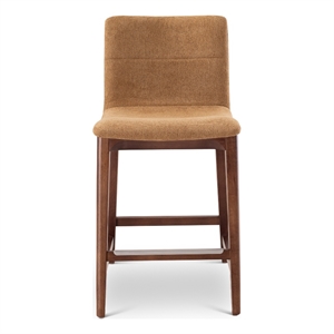 Urbia Modern Brazilian Godan Counter Stool in Terracotta Seat Nogal Frame