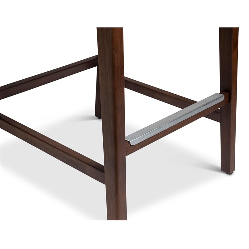 Urbia Modern Brazilian Nardia Cane Counter Stool in Medley Ivory Seat Nogal