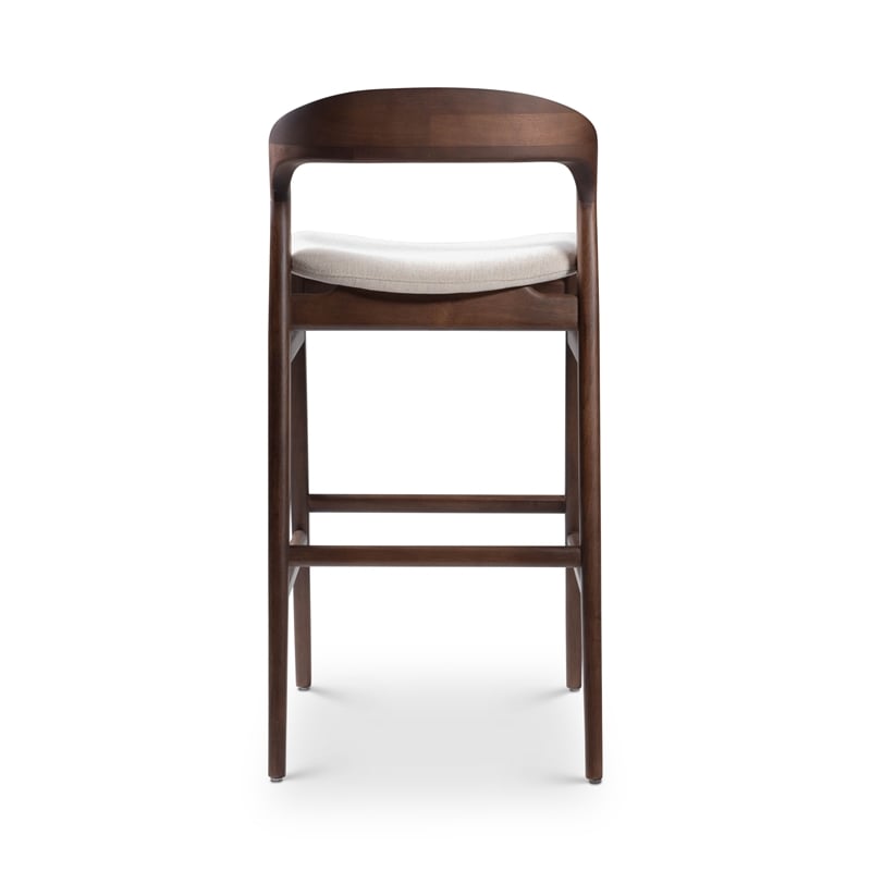 Urbia Modern Brazilian Velma Bar Stool in Medley Ivory Seat Nogal Frame