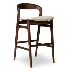 Urbia Modern Brazilian Velma Bar Stool in Medley Ivory Seat Nogal Frame