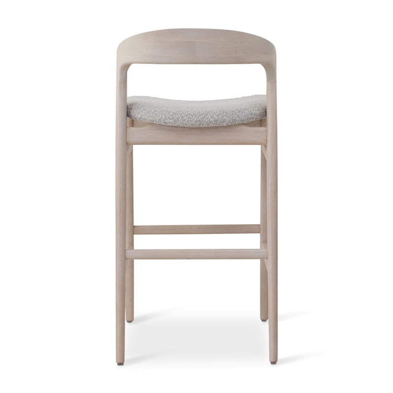 Urbia Modern Brazilian Velma Counter Stool in Boucle Glaze Seat Nevoa Frame